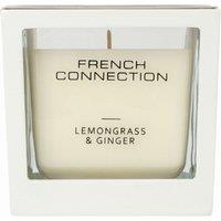 French Connection White Wooden Surround Lemongrass & Ginger Long-Lasting Luxury Gift | Size: Large