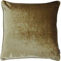 Paoletti Luxe Velvet Piped Cushion in Gold | Size: 55 cm x 55 cm