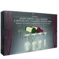 Original Products Vinology Undercabinet Bottle & Glass Rack in Silver