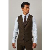 Khaki Tweed Look Waistcoat