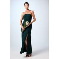 Coast Women's Bandeau Cowl Back Crepe Maxi Bridesmaid Dress in Emerald | Size: 14
