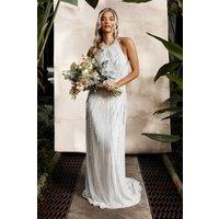 Coast Women's Honoured Sculpting Halterneck Embellished Wedding Dress in Ivory | Size: 16