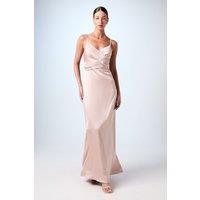 Coast Women's Wrap Waist Satin Cami Bridesmaid Dress in Mocha | Size: 14