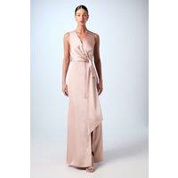 Coast Women's V Neck Bow Maxi Bridesmaid Dress in Mocha | Size: 10