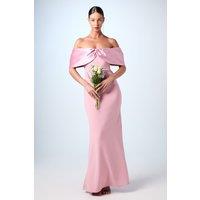 Coast Women's Satin Sleeve Scuba Maxi Bridesmaid Dress in Blush | Size: 14