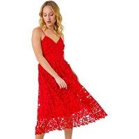 Dusk Crochet V-Neck Cami Midi Dress