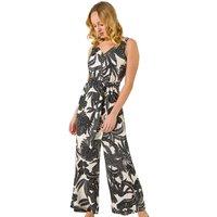 Dusk Tropical Palm Print Jumpsuit