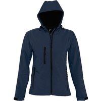 SOL'S Women's Replay Hooded Soft Shell Jacket (Breathable, Windproof & Water Resistant) in Navy | Size: Small