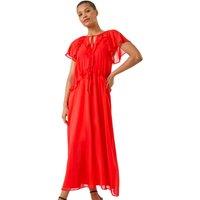 Frill Tie Neck Maxi Dress