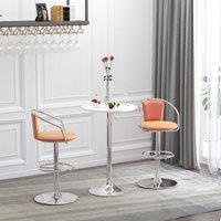 HOMCOM 60cm Adjustable Height Round Bar Table with Swivel Top White