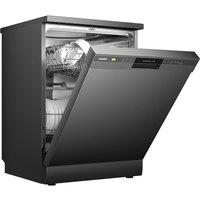 Living and Home 60cm Freestanding Large Dishwasher with 12 Place Settings & 6 Washing Programs in Black