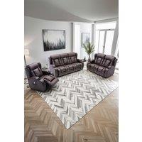 More4Homes Caesar Manual Recliner Bonded Leather 1+2+3 Seater Sofa Set in Brown