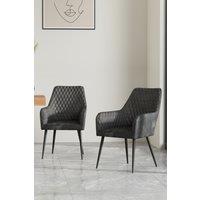 More4Homes Set Of 8 Ella Technology Fabric Dining Chair in Grey