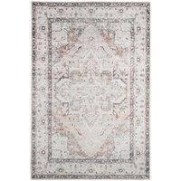 Kukoon Greige Vintage Medallion Non Slip Washable Low Pile Rug in Grey | Size: 120 cm x 170 cm