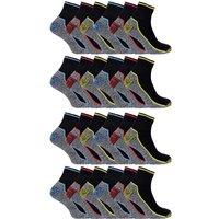 Sock Snob Men's 24 Pairs Multipack Short Breathable Bamboo Work Socks in Black | Size: 6-11