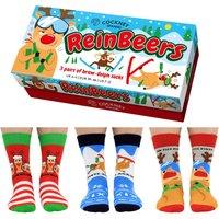 Cockney Spaniel Men's Christmas Funny 3 Pairs Socks Gift Box - ReinBeers | Size: 6-11