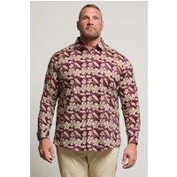 BadRhino Men's Premium Leaf Print Long Sleeve Shirt in Burgundy | Size: 22 inches