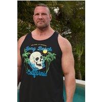 BadRhino Men's 'California' Skull Vest in Black | Size: 5-6XL