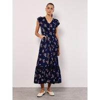 Apricot Women's Botanical Bunches Maxi Dress in Navy | Size: 12