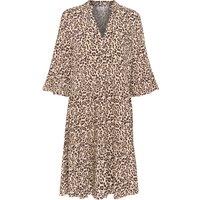 Saint Tropez Women's EdaSz V-Neck Knee Length Dress in Light Beige | Size: Medium