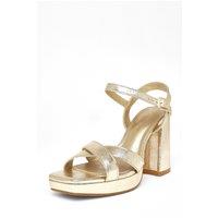 Quiz Women's Gold Wide Fit Platform Heels | Size: 7