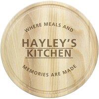 Personalised Memento Company Personalised 'Meals & Memories' Round Chopping Board in Light Brown