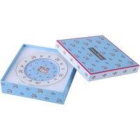 London Boutique Cake Plate Set 4 Porcelain Fine China Wide Rimmed Shabby Chic (Rose Blue) in Blue