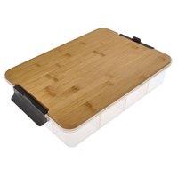 Farberware Multi-Purpose Snack Box with 11 Dividers & Chopping Board Lid, 30x40.5cm in Brown | Size: 30x40.5 cm