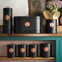 Cooks Professional 7pc Tea Coffee Sugar Biscuit Pasta Bread Bin Canisters Storage Jars in Copper