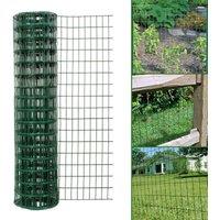 simpa Green PVC Coated Steel Wire Mesh Euro Fence Roll (1m x 10m)
