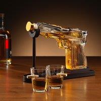 Menkind Connoisseur Creations Gun Decanter With Shot in the Glass Glasses in Clear