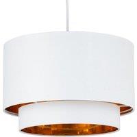First Choice Lighting Kozy - White & Gold 30cm Pendant Shade