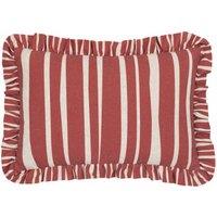 Furn Carmon Stripe Ruffle Cushion in Red | Size: 40 cm x 60 cm