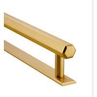 PUSHKA HOME Solid Brass Hexagon Bar Handle 160mm - Brushed Gold Finish