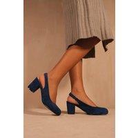 'Edith' Wide Fit Block Heel Slingback Shoes
