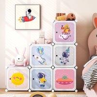 Costway Portable Wardrobe 8-Cube Baby Closet Dresser Storage Organizer in White