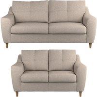 Baxter Tufted Fabric Sofa Suite 3 Seater and 2 Seater Sofa - Charcoal, Silver, Oatmeal or Sage