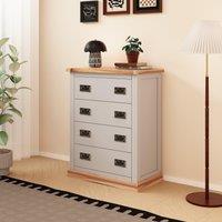 Cabinet Bits Bomporto 4 Drawer Chest of Drawers Bras Drop Handle in Light Grey