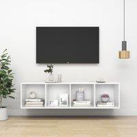 Berkfield Home Wall-mounted TV Cabinet White 37x37x142.5 cm Engineered Wood