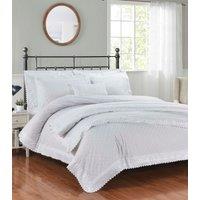 Rapport Home Richmond Bedspread with Shams (254x254 cm) in White | Size: Super King
