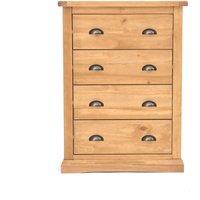 Cabinet Bits Lucca 4 Drawer Chest of Drawers Brass Cup Handle in Light Brown