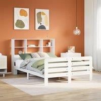 Bed Frame without Mattress White 140x190 cm Solid Wood Pine
