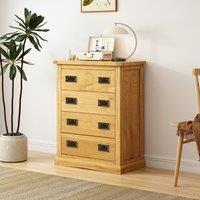 Cabinet Bits Lucca 4 Drawer Chest of Drawers Bras Drop Handle in Light Brown