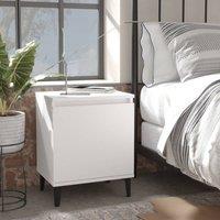 Berkfield Home Bed Cabinet with Metal Legs White 40x30x50 cm | Size: 40 x 30 x 50 cm