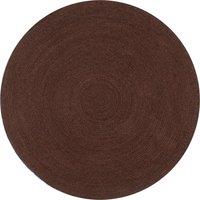 Handmade Rug Jute Round 90 cm Brown