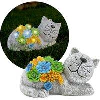 ILFD Group Ltd Solar Cat Garden Ornament in Grey | Size: 12 Pack