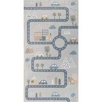 VROOMVILLE Kids Machine Washable Bedroom Area Rug