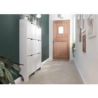 GFW Narrow 6 Drawer Shoe Cabinet in White