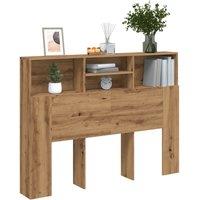 Berkfield Home Headboard Cabinet Artisan Oak 140x19x103.5 cm in Brown