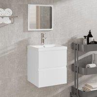 Berkfield Home Bathroom Cabinet with Mirror White Engineered Wood